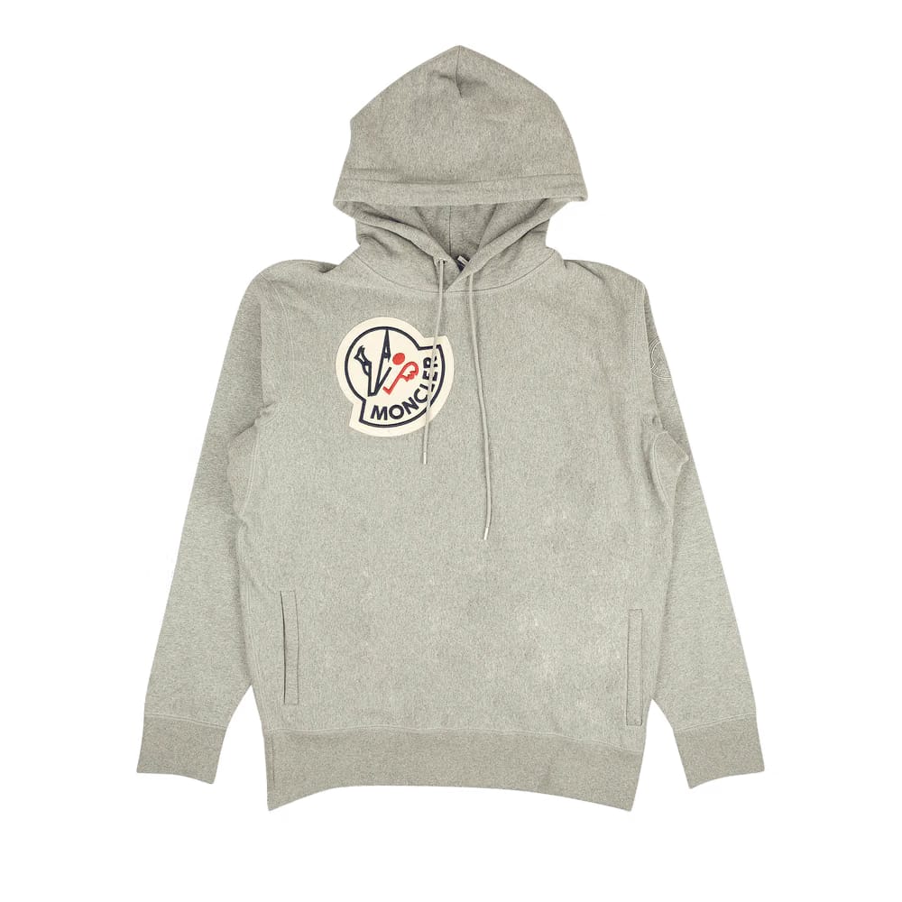 Moncler 1952 Logo Patch Hoodie Sweatshirt Grey/White