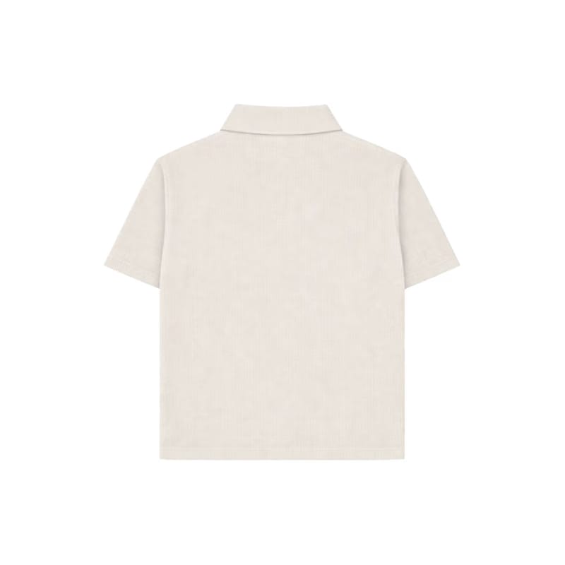 Beige Half Sleeves Quarter Zip
