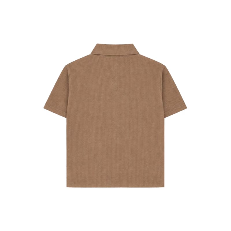 Brown Half Sleeves Quarter Zip