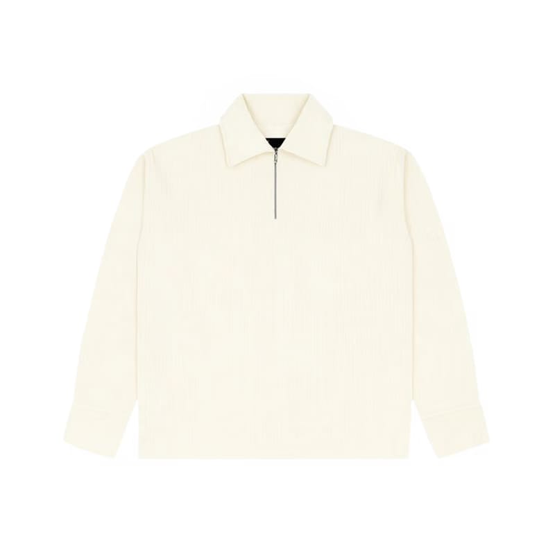 Cream Full Sleeves Quarter Zip