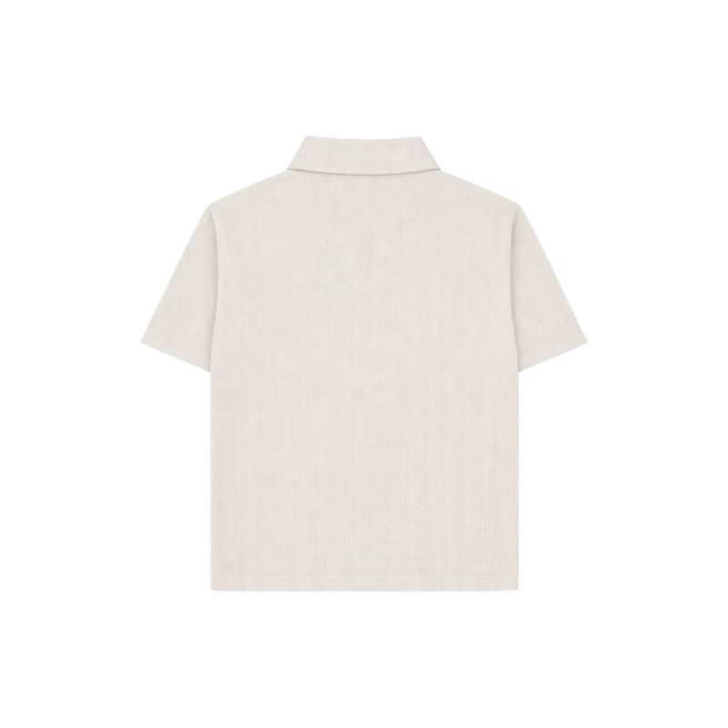Cream Half Sleeves Quarter Zip