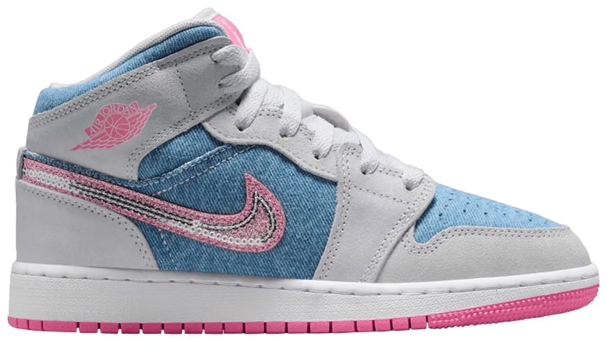 Air Jordan 1 Mid GS Denim Sequin