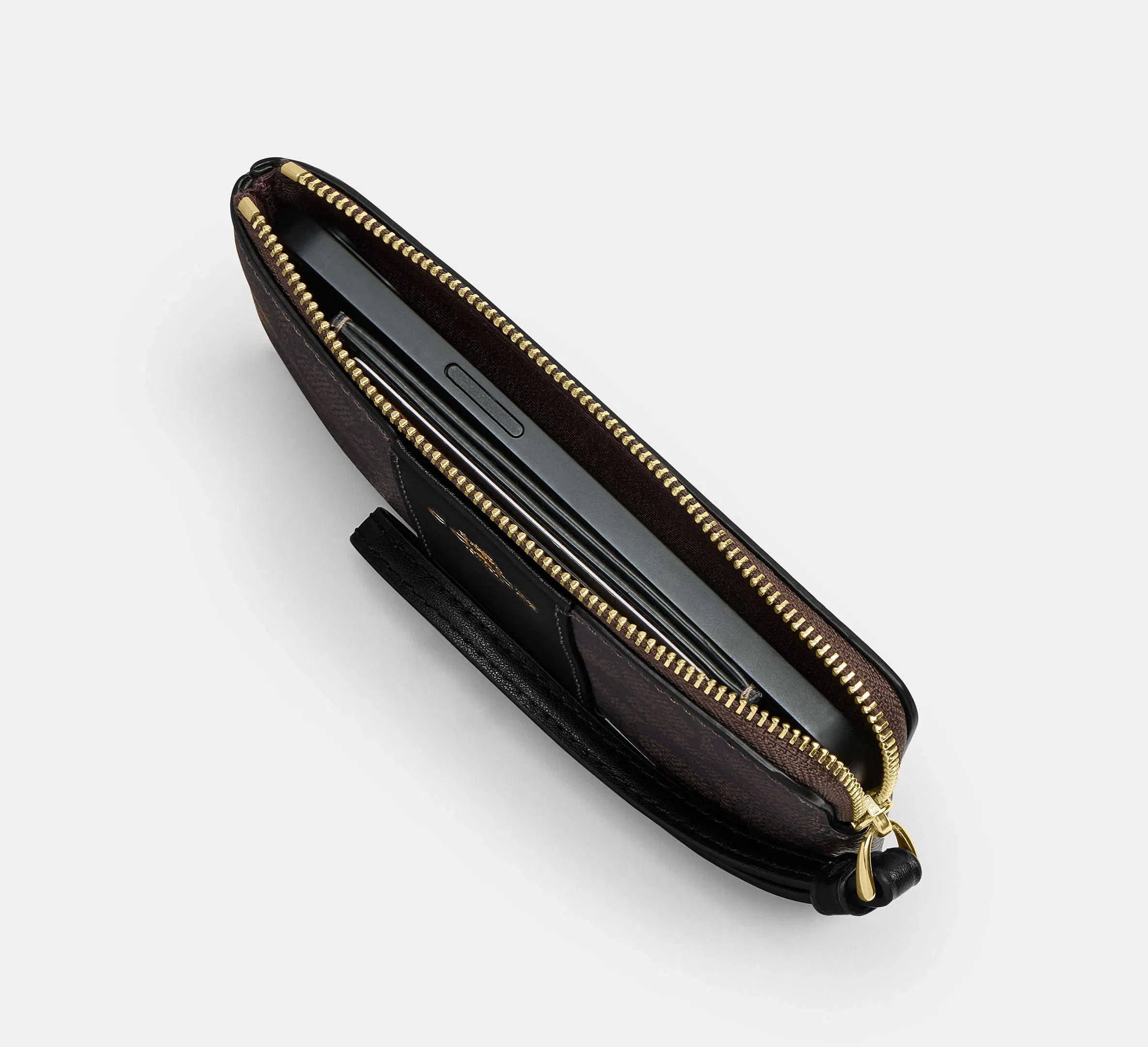 Corner Zip Wristlet With Sparkly Butterfly Print