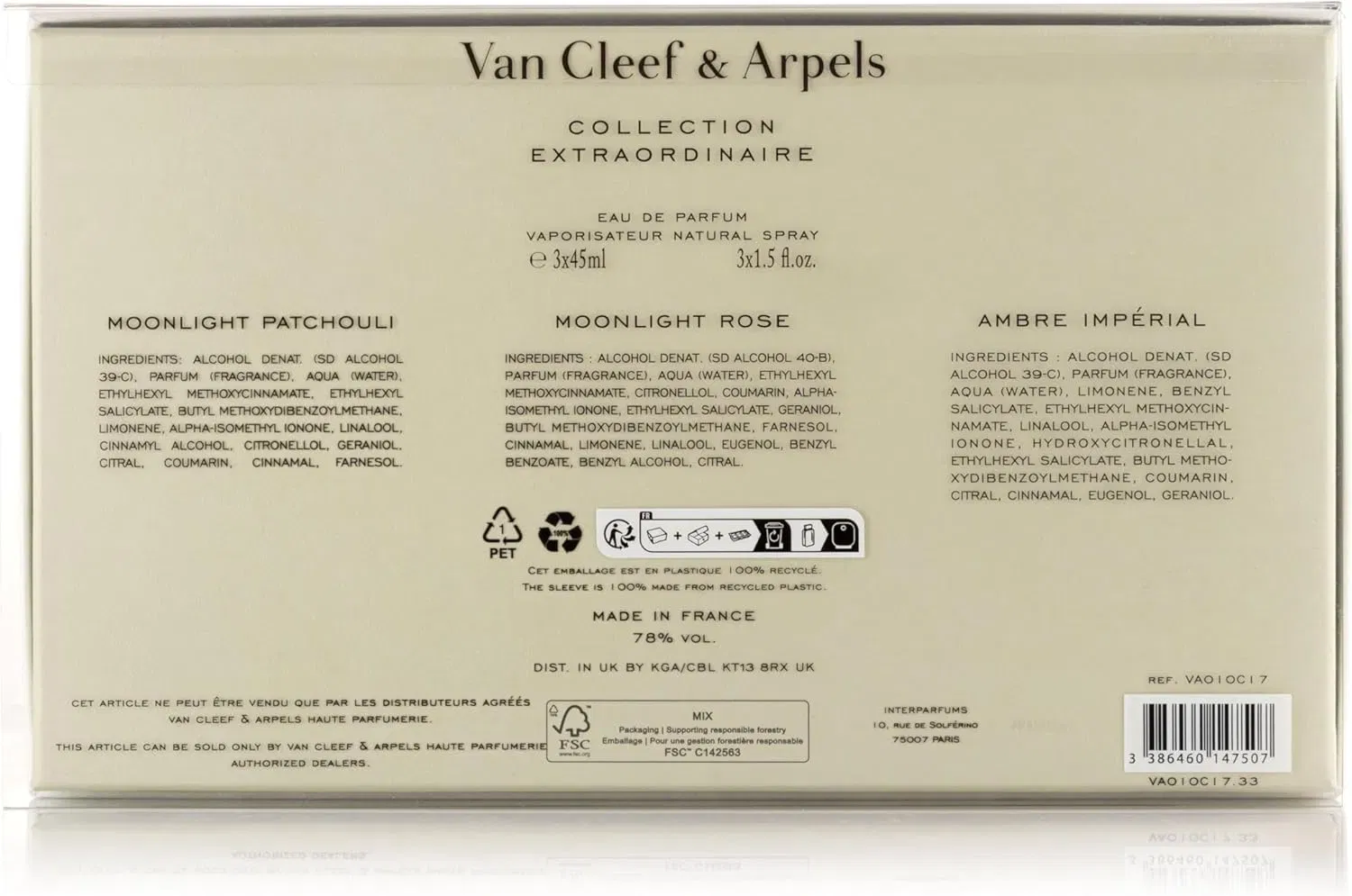 Van Cleef & Arpels Collection Extraordinaire Fragrance Travel Gift Set (3 x 45 ml)