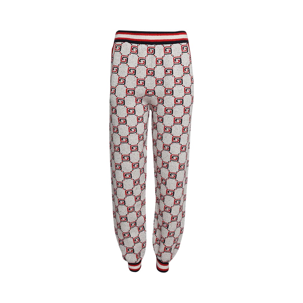 Gucci GG Jacquard Polo Pant Ivory/Red/Ink