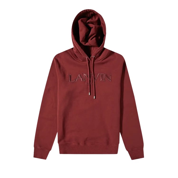 Lanvin Curb Long Fleece Eusebio Hoodie Burgundy