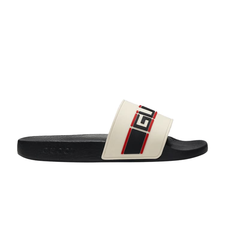 Gucci Stripe Rubber Slide Ecru