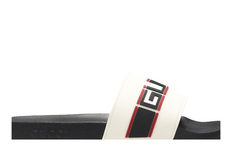 Gucci Stripe Rubber Slide Ecru
