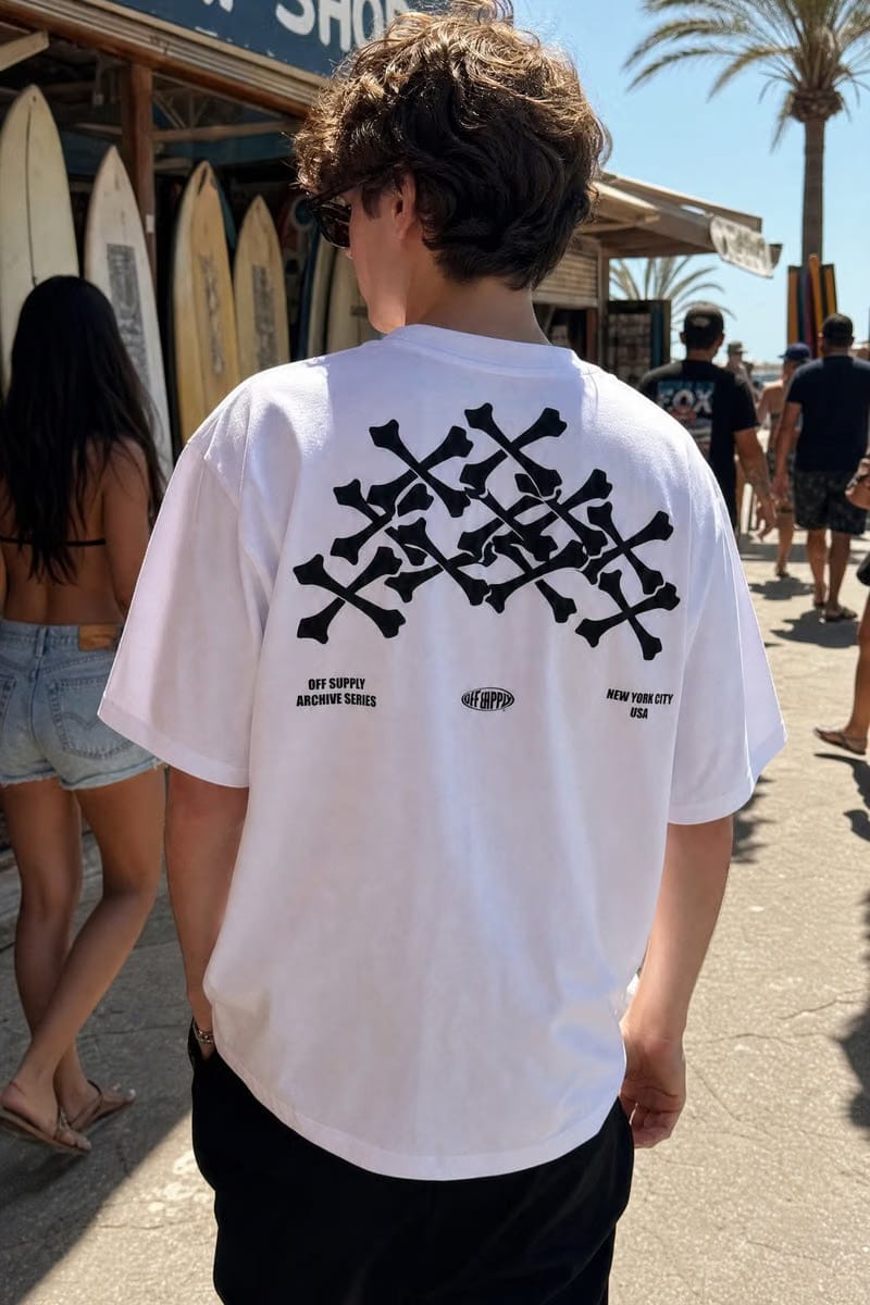 Off Supply Archive series Stacked Bones NYC Edit T-shirt