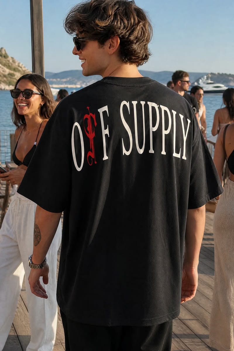 Off Supply Aurora Flames Statement T-shirt