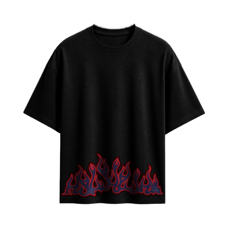 Off Supply Aurora Flames Statement T-shirt