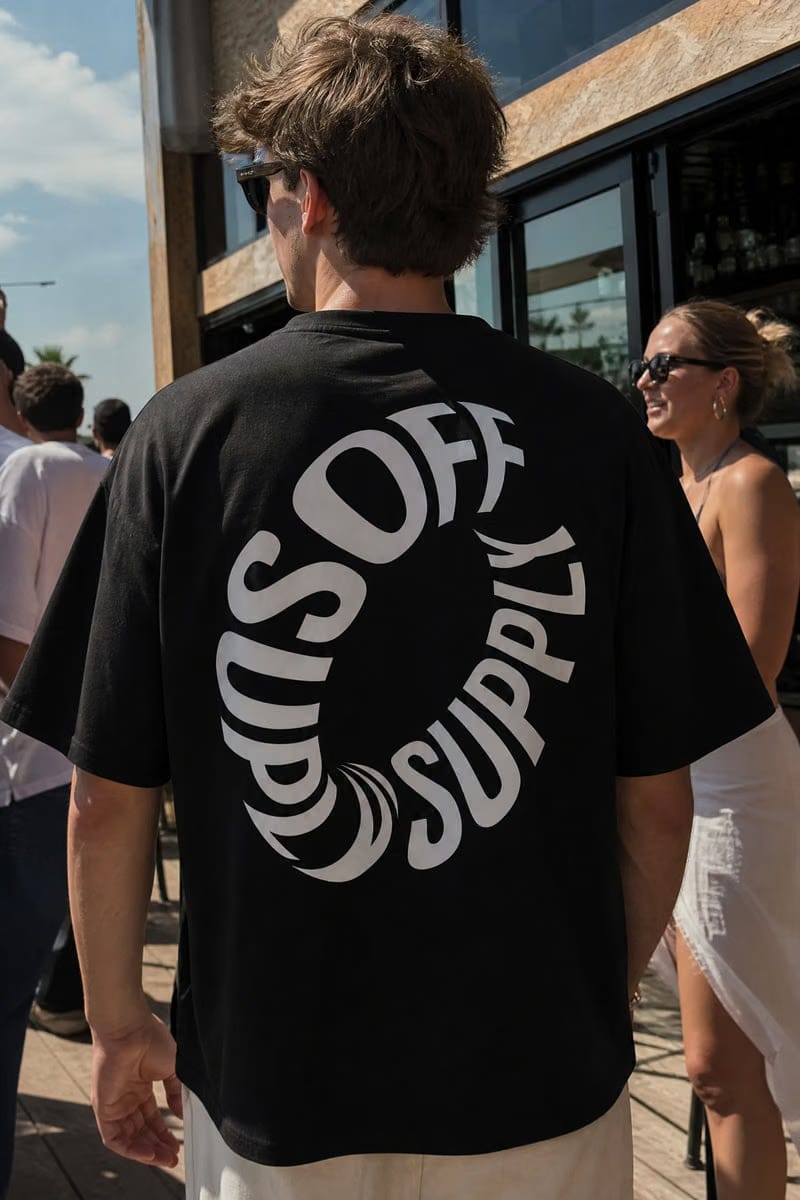 Off Supply Premium Heavyweight Graphic Black T-Shirt