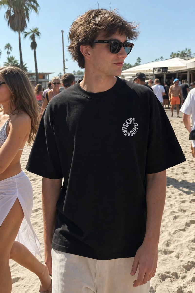 Off Supply Premium Heavyweight Graphic Black T-Shirt