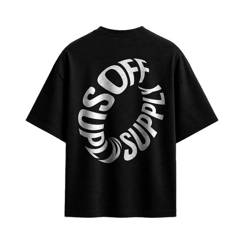 Off Supply Premium Heavyweight Graphic Black T-Shirt