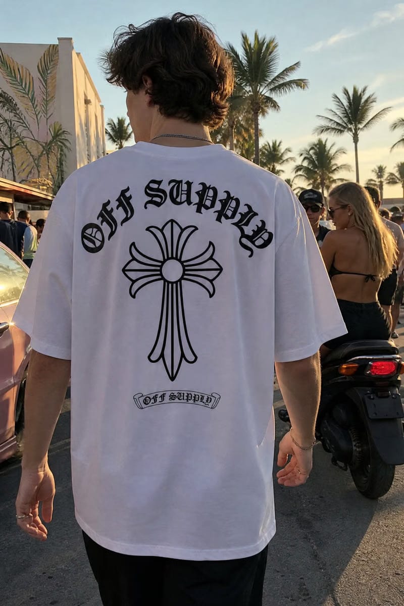 Off Supply Premium Ornate Cross T-Shirt