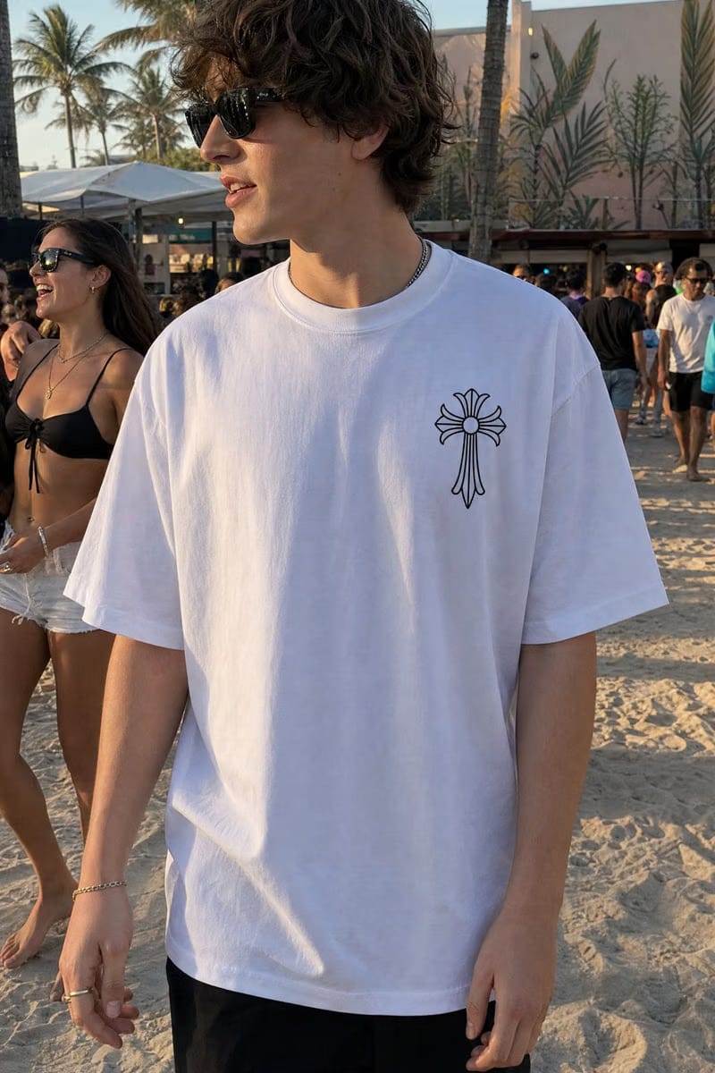 Off Supply Premium Ornate Cross T-Shirt