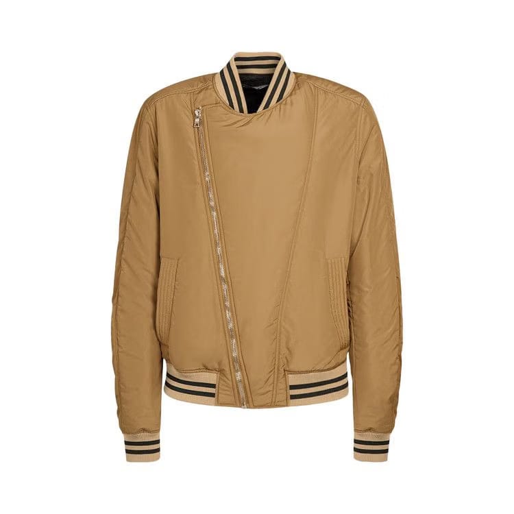 Balmain Logo Printed Bomber Jacket Light Khaki