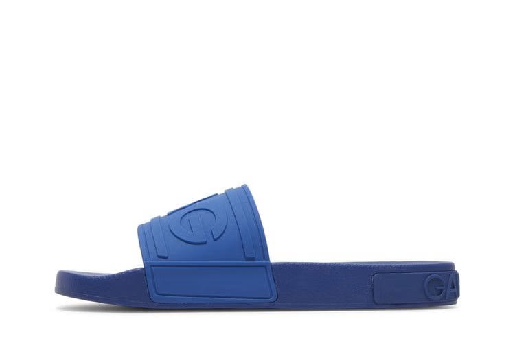 Dolce & Gabbana Rubber Beachwear Slides DG Logo - Blue
