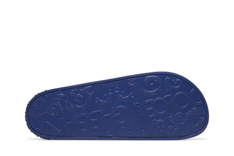Dolce & Gabbana Rubber Beachwear Slides DG Logo - Blue