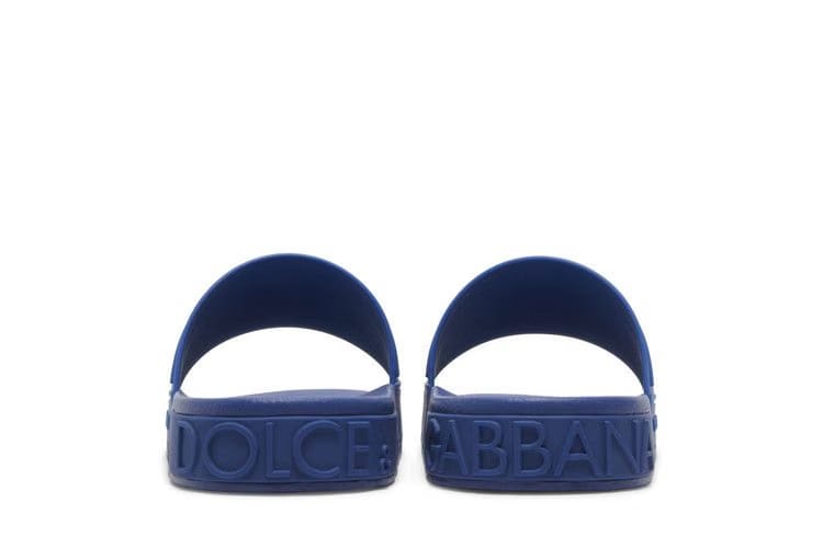 Dolce & Gabbana Rubber Beachwear Slides DG Logo - Blue