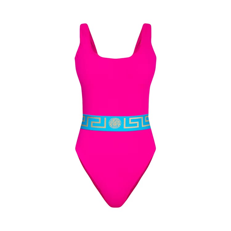 Versace One-Piece Swimsuit Cerise/Teal