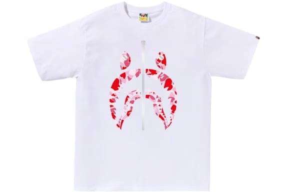 BAPE ABC Camo Shark T-Shirt (SS25) White/Pink