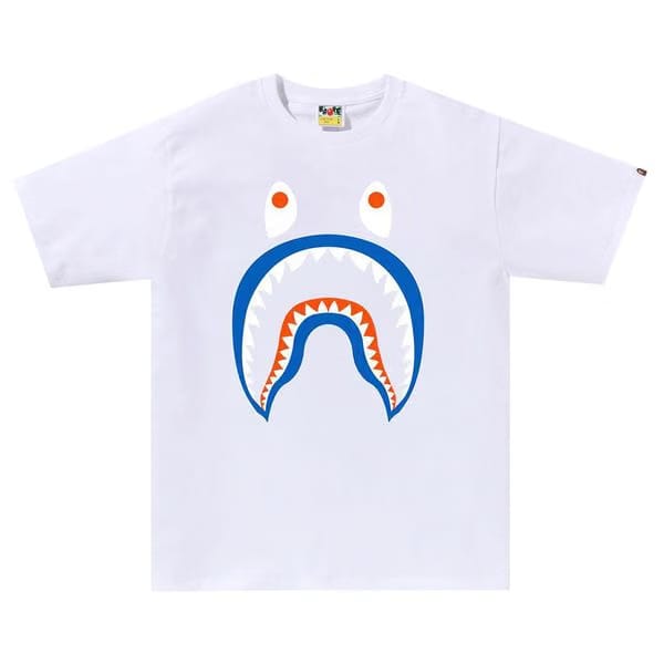 BAPE Colors Shark Ponr T-Shirt White