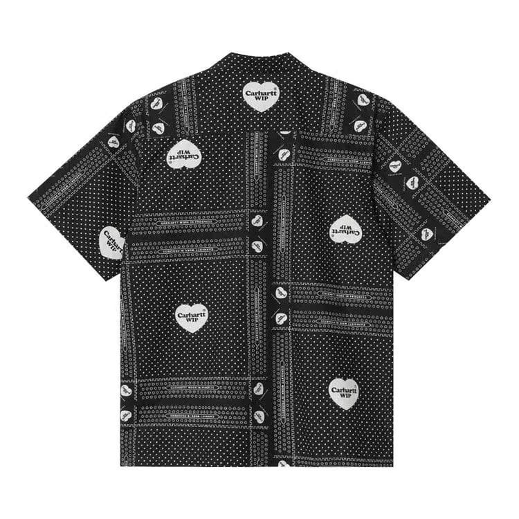 Carhartt WIP Shorts-Sleeve Heart Bandana Shirt Black