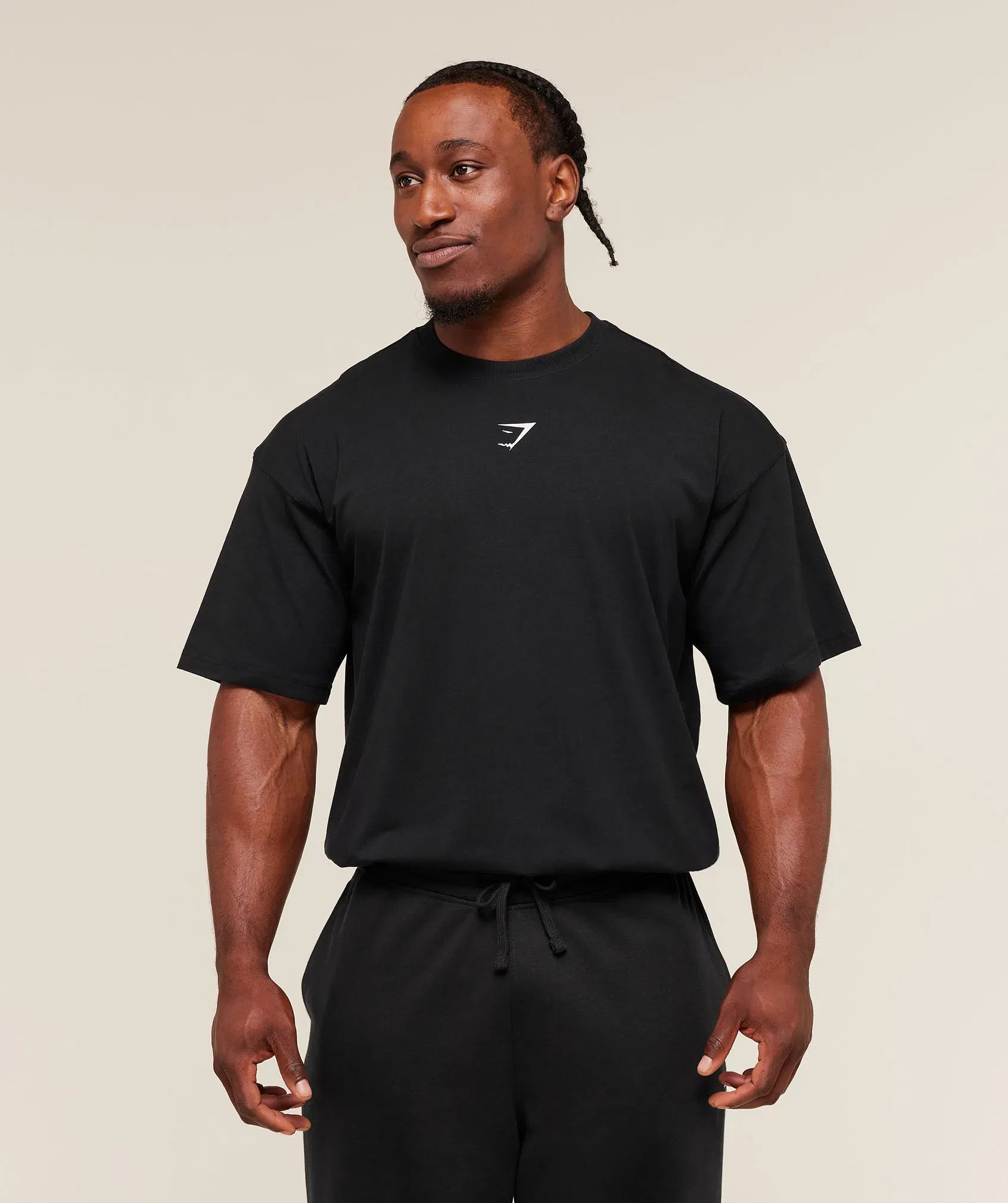 Power T-Shirt oversized fit Black/Oat White