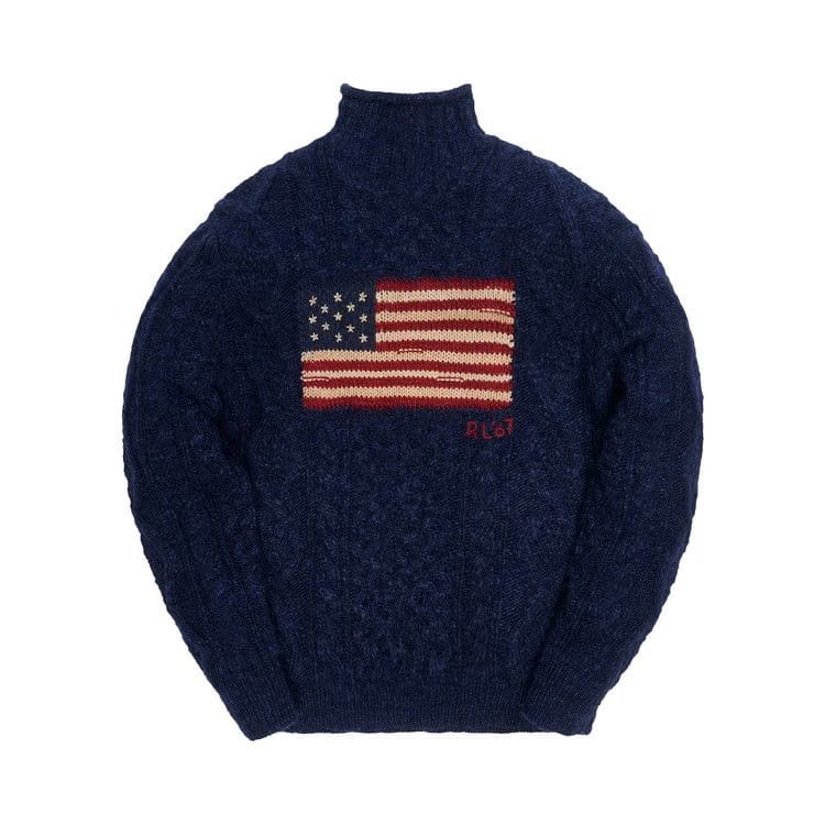 Kith x Polo Ralph Lauren Marled Flag Roll Neck Crewneck Navy Melange