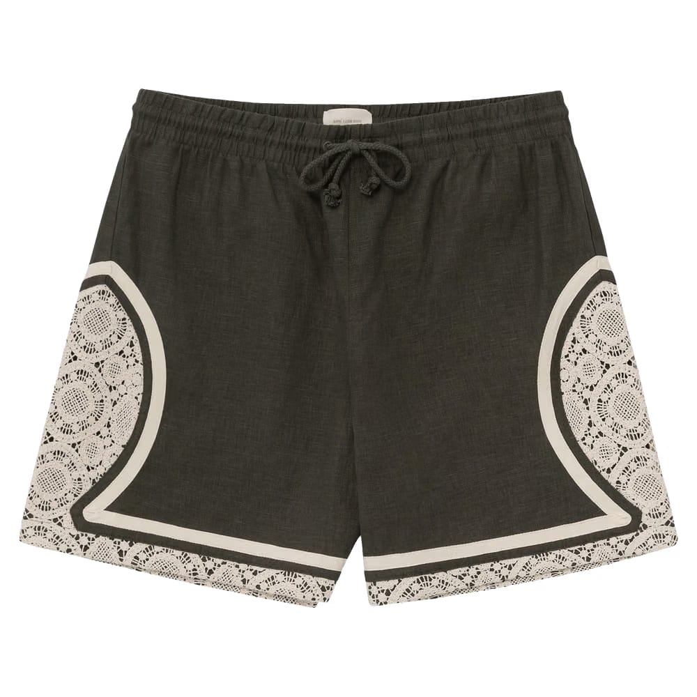 Aimé Leon Dore Lace Linen Basketball Shorts Kombu Green