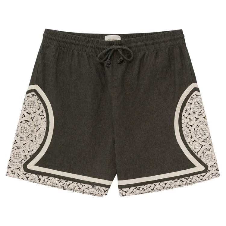Aimé Leon Dore Lace Linen Basketball Shorts Kombu Green