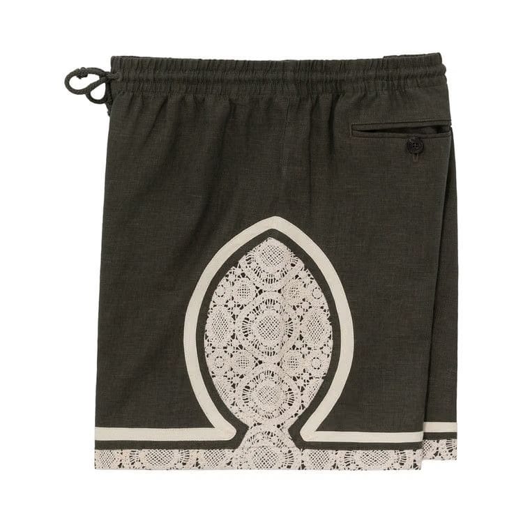 Aimé Leon Dore Lace Linen Basketball Shorts Kombu Green