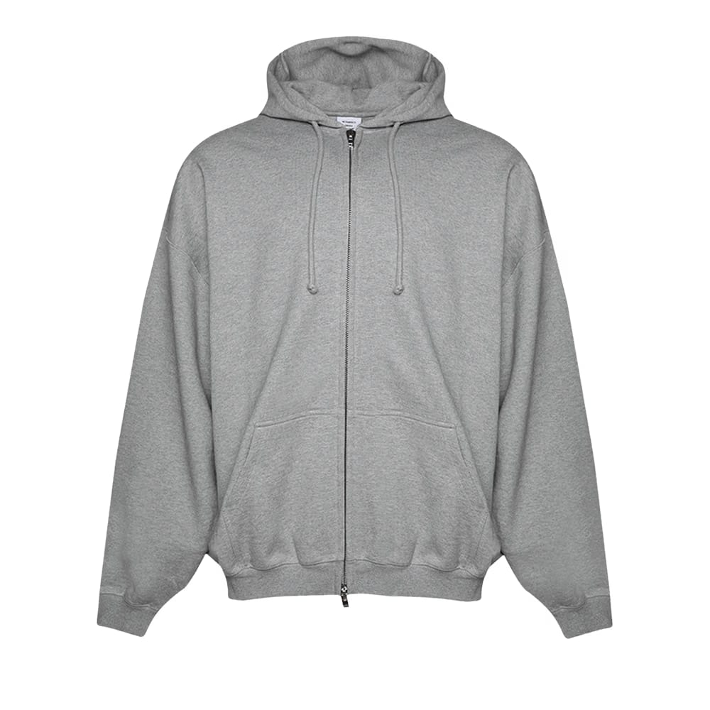 Vetements Sticker Logo Zip-Up Hoodie Grey Melange