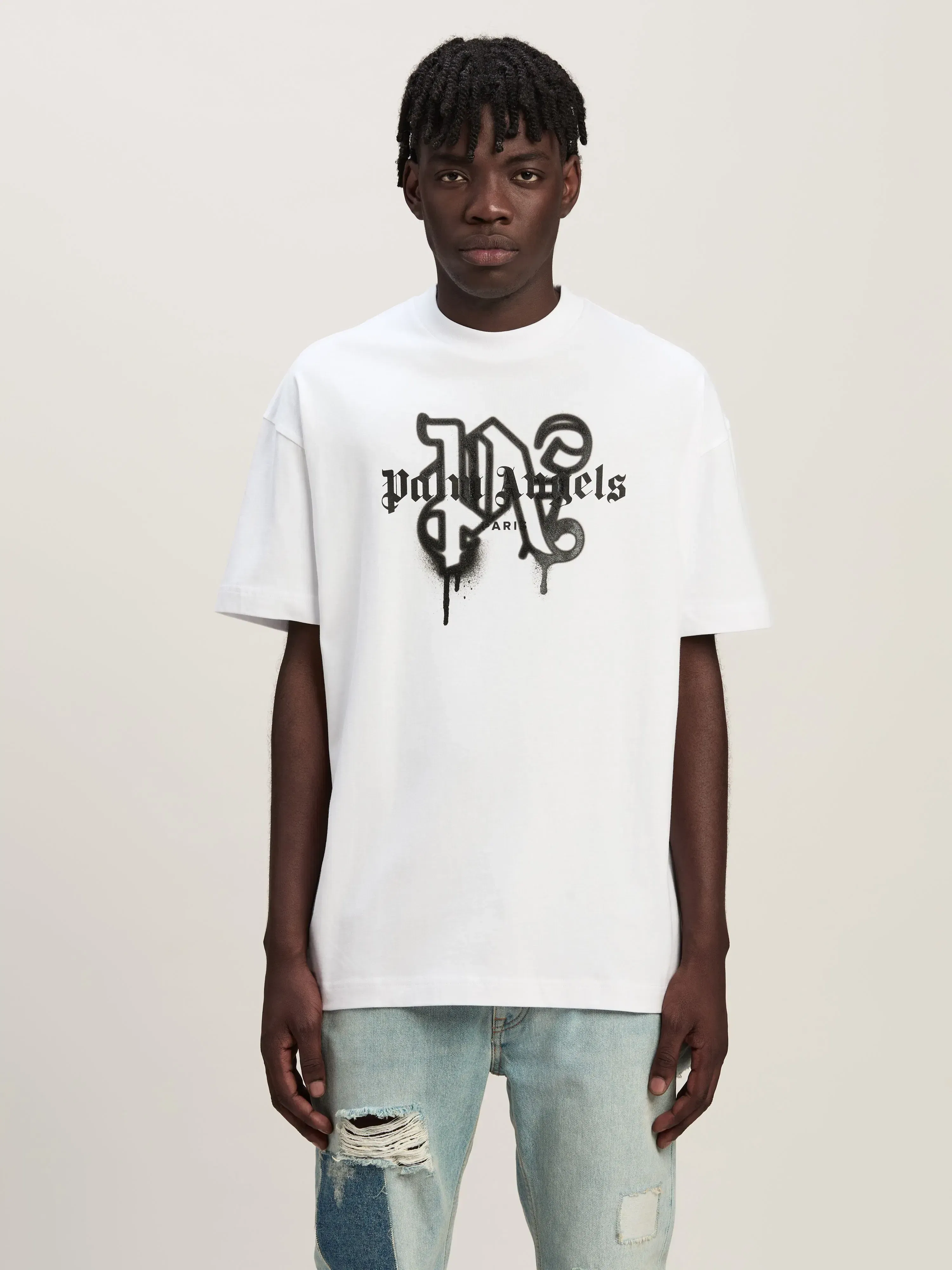 Paris Monogram Spray T-Shirt WHITE