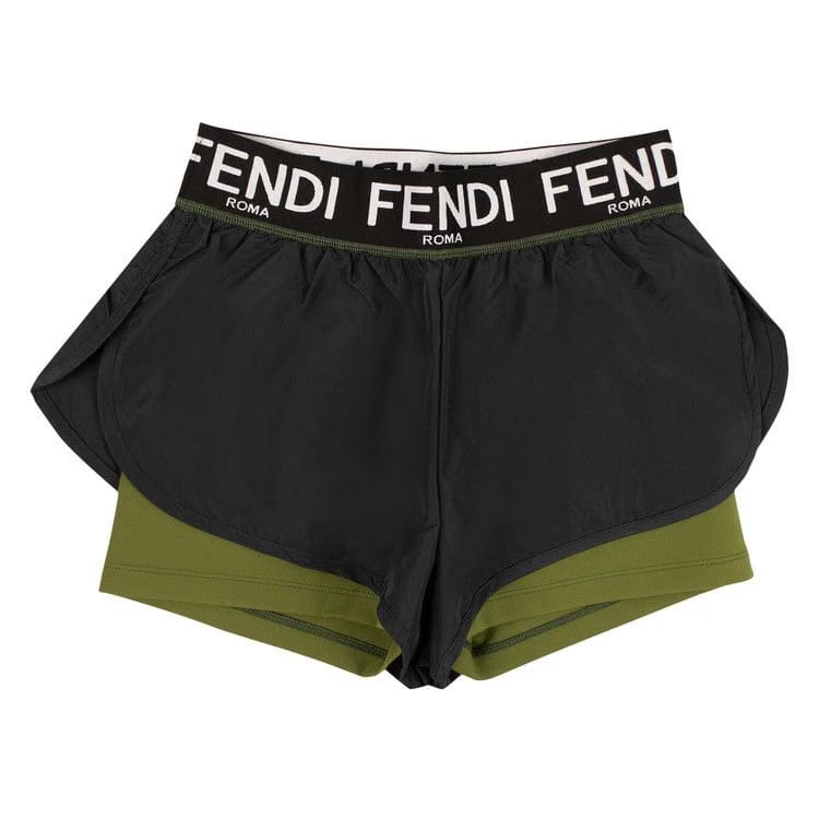 Fendi Fendirama Gym Shorts Gray/Green