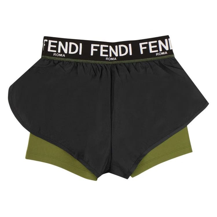 Fendi Fendirama Gym Shorts Gray/Green