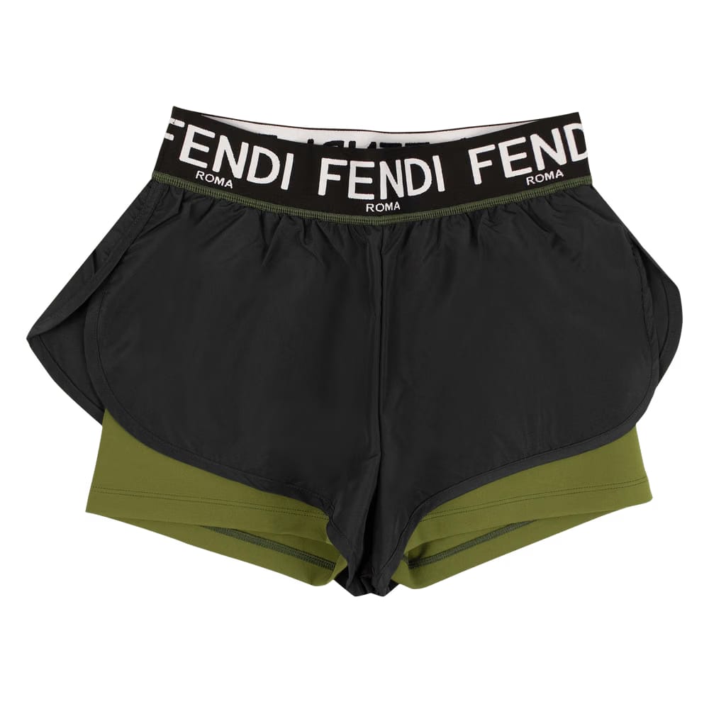 Fendi Fendirama Gym Shorts Gray/Green