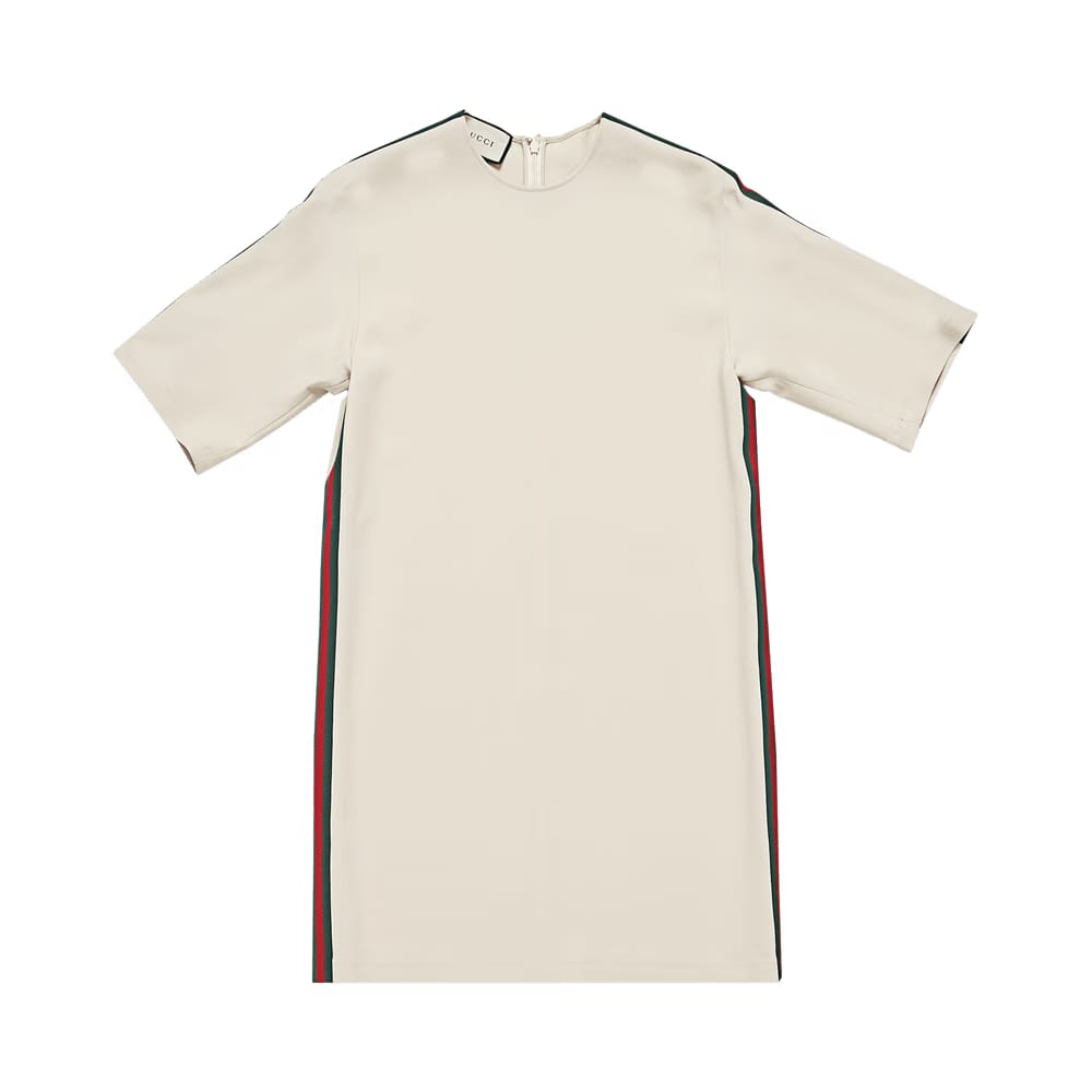 Gucci Web Striped Tunic Dress White/Ivory