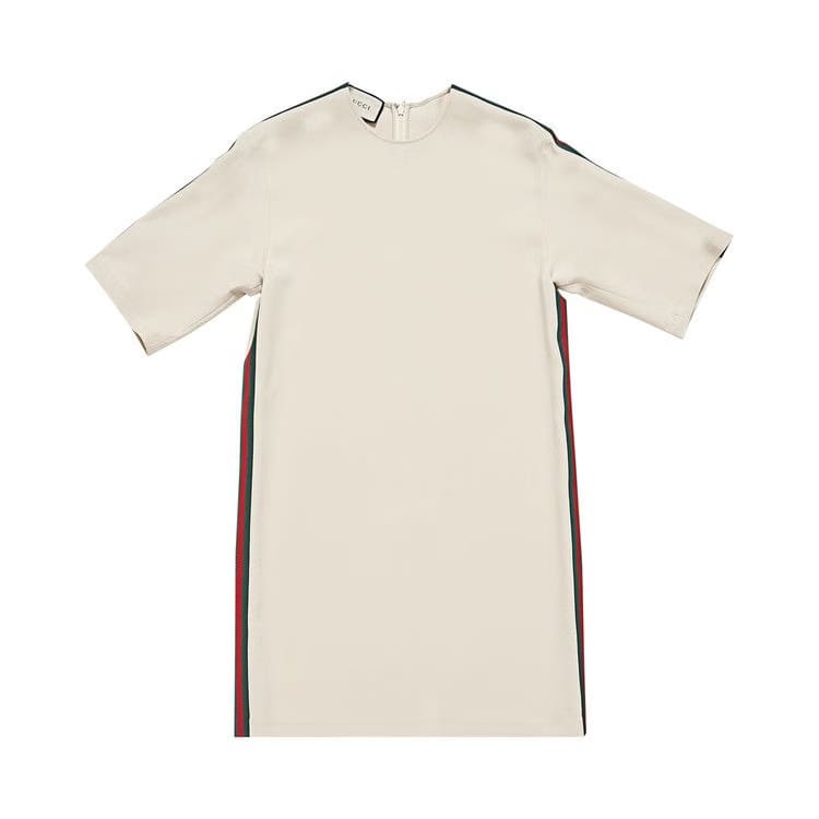 Gucci Web Striped Tunic Dress White/Ivory