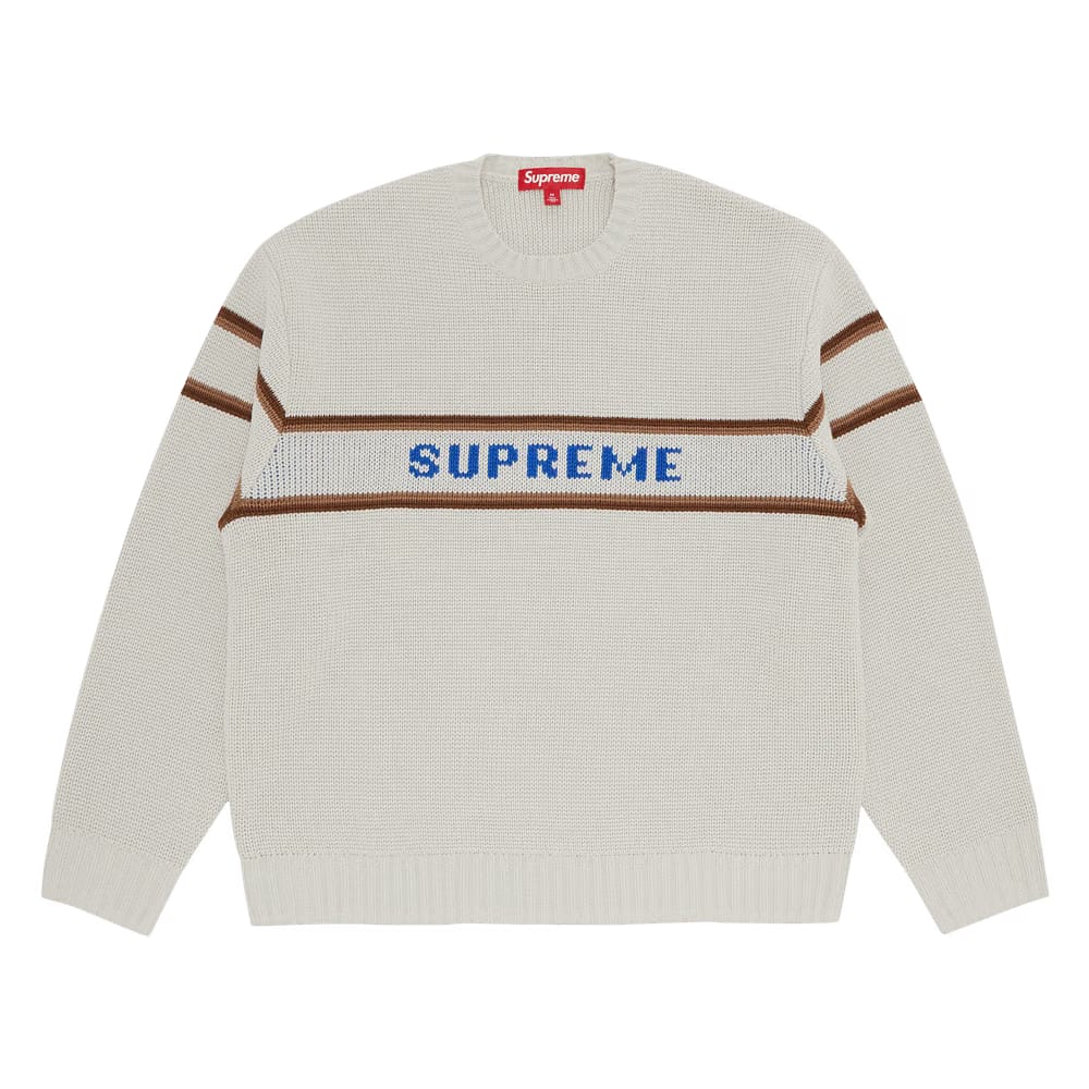 Supreme Chest Stripe Sweater (FW23) White