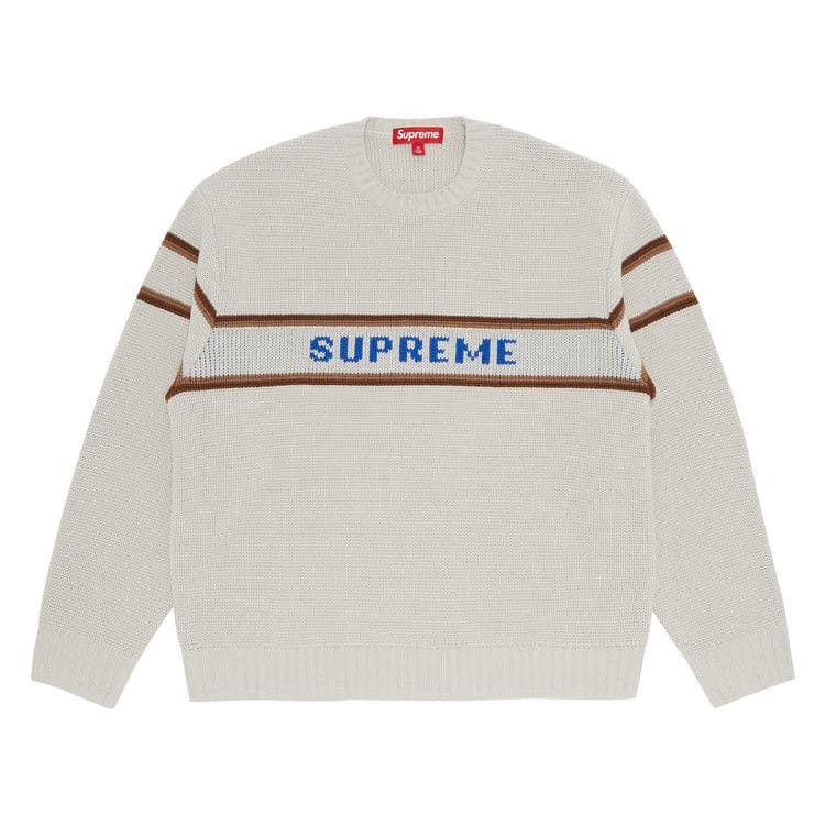 Supreme Chest Stripe Sweater (FW23) White