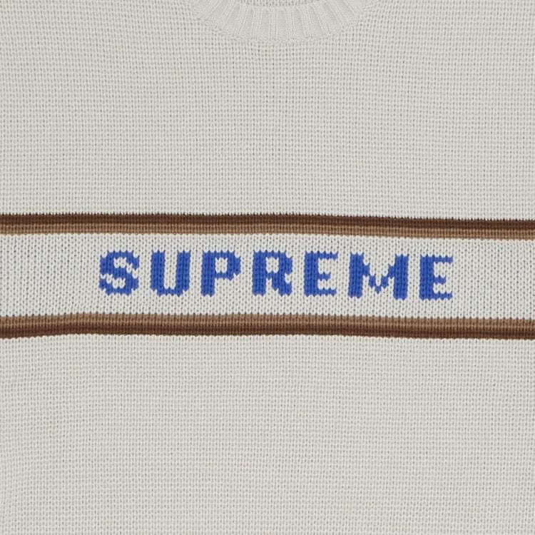 Supreme Chest Stripe Sweater (FW23) White