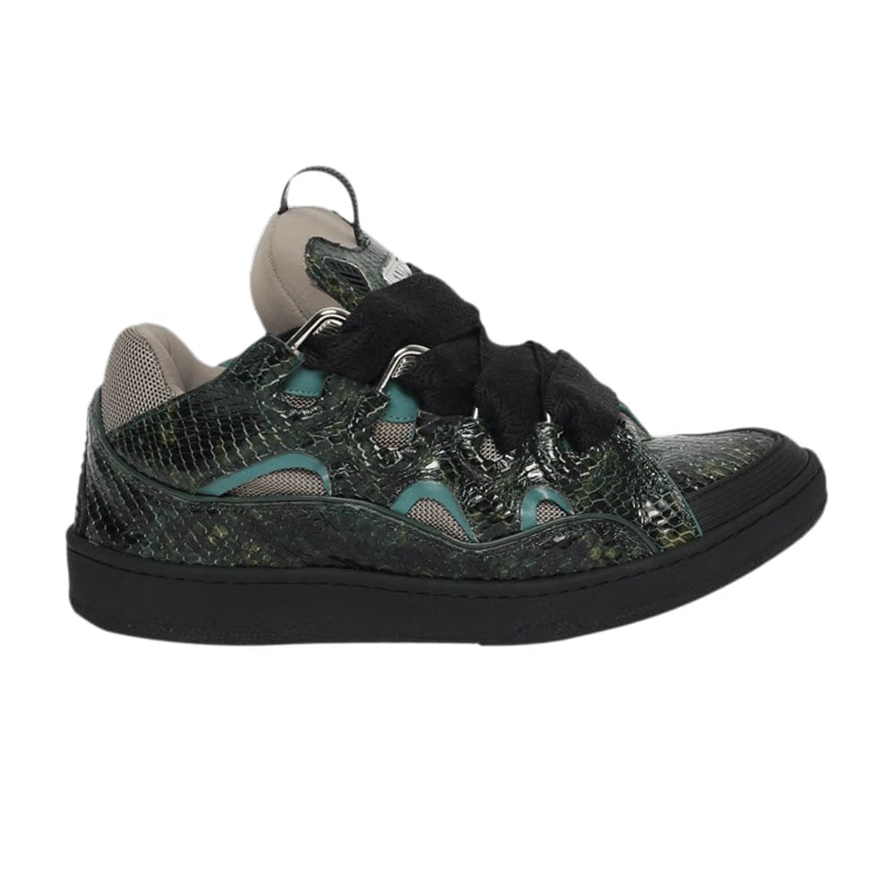 Lanvin Curb Sneakers Bottle Green Python