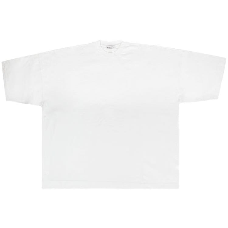 Balenciaga Logo Shorts-Sleeve Crewneck T-Shirt White