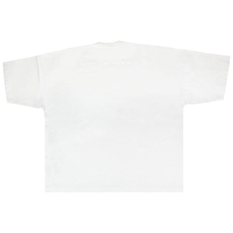 Balenciaga Logo Shorts-Sleeve Crewneck T-Shirt White