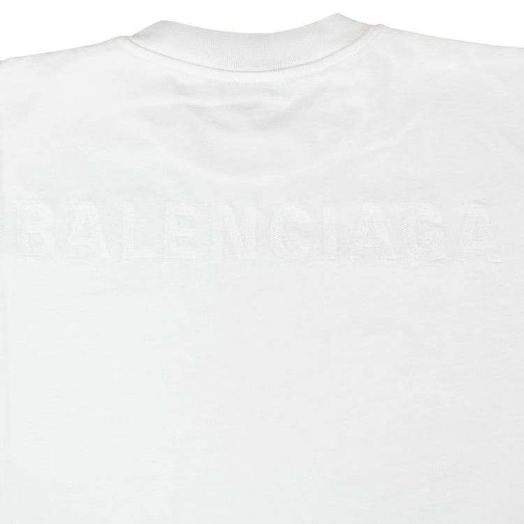 Balenciaga Logo Shorts-Sleeve Crewneck T-Shirt White