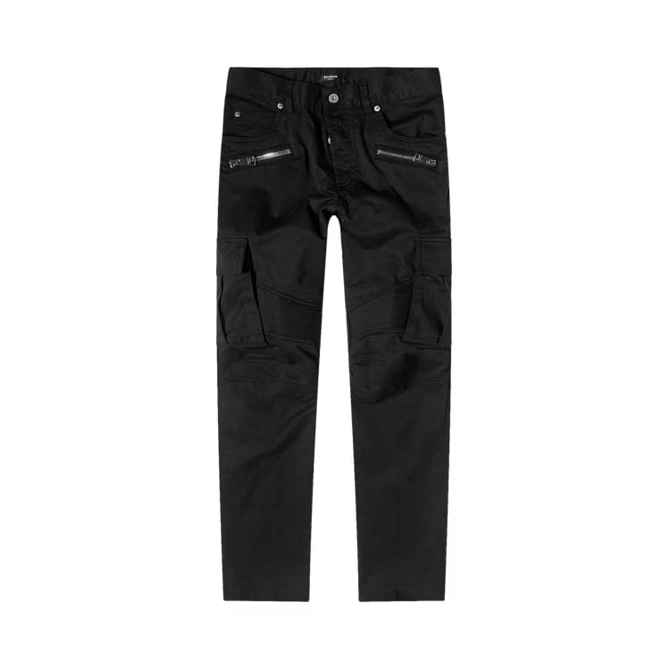 Balmain Cargo Biker Jeans Black