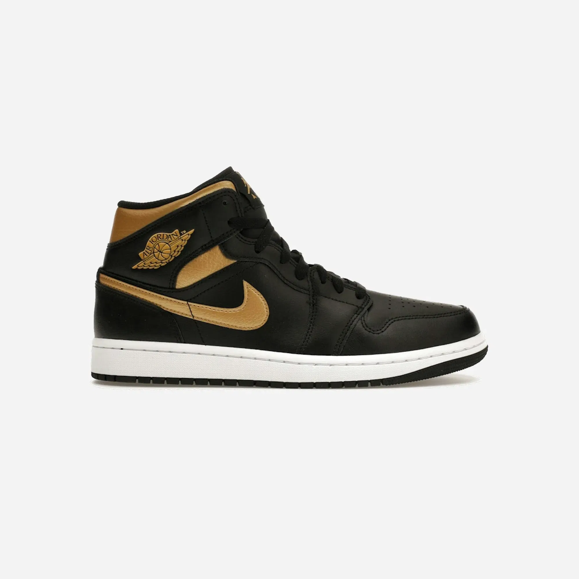 Air Jordan 1 Mid Black Metallic Gold