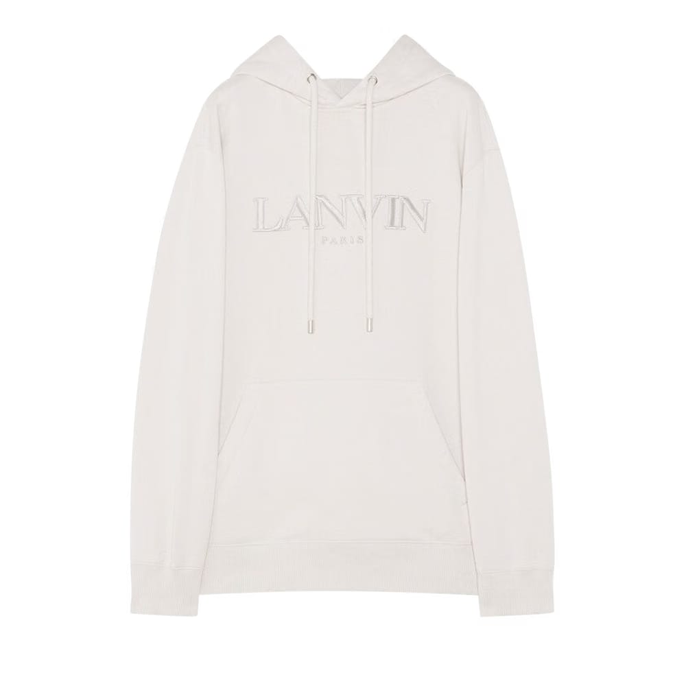 Lanvin Classic Paris Embroidered Hoodie Mastic